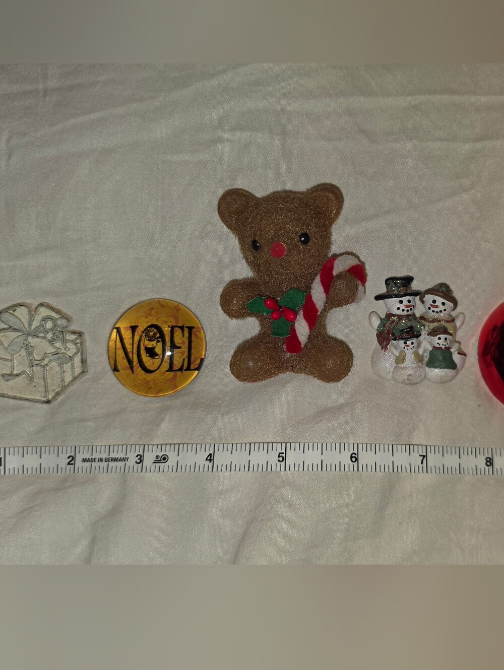 Source Unknown Brown Gingerbread Bear Ornament with Red & Green Candy Cane